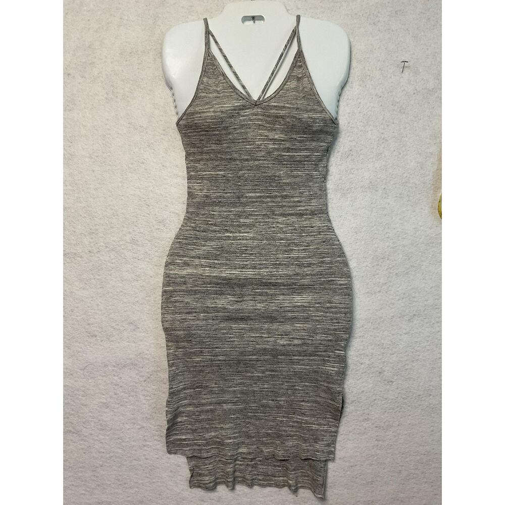 Strappy Bodycon Dress‎ Womens Small Sleeveless Ribbed Knit Midi Fitted Summer